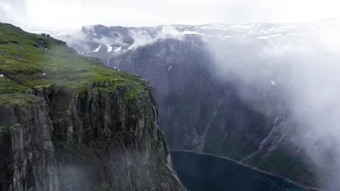 Norwegian Mountains on a cloudy day Stock Footage 252609629