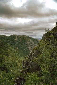 Norwegian mountains under the clouds Stock Photos
