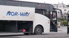 Norwegian Norway Express bus service Eks... | Stock Video | Pond5