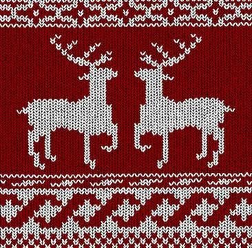 Norwegian pattern - reindeer - vector Stock Illustration