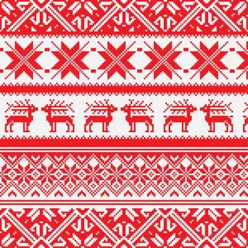 Norwegian pattern, vector Eps 8 illustration Norway Christmas seamless vec... Stock Photos