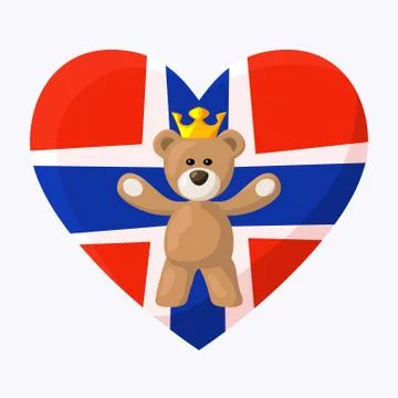 Norwegian royal teddy bear Stock Illustration