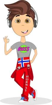 Norwegian school Boy Stock Illustration