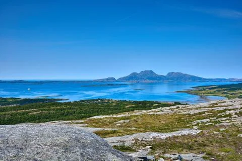 Norwegian sea and mountains - Helgeland Stock Photos