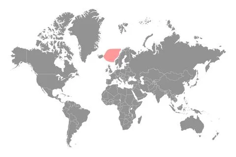 Norwegian Sea on the world map. Vector illustration. Stock-Illustration