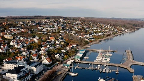 The Norwegian town of Aasgaardstrand Vídeo Stock 119010209