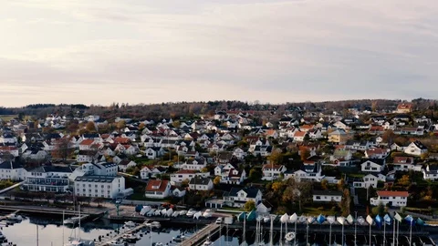 The Norwegian town of Aasgaardstrand Vídeo Stock 119011815