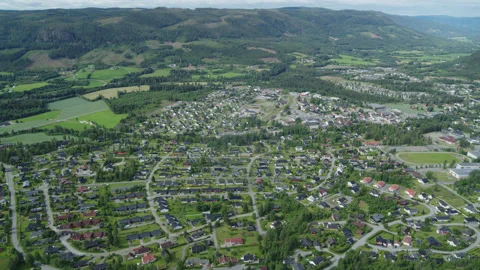The Norwegian town of Dokka Vídeo Stock 135480141
