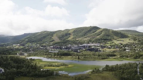 Norwegian Town Geilo Vídeo Stock 84447751