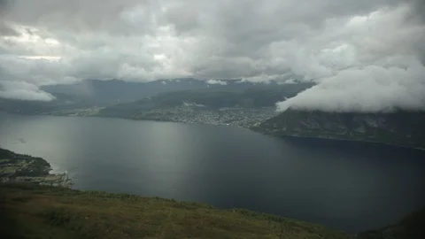 Norwegian Town Volda Vídeo Stock 94408324