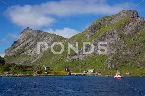 Norwegian village Stock Photos