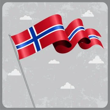 Norwegian wavy flag. Vector illustration Illustrazione stock