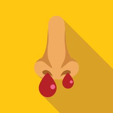 Nose bleeding with blood drops flowing, medical healthcare concept Stock Illustration