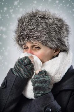 Nose blowing Stock Photos