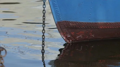 The Nose of the Boat on the Pier Stock Footage 89442331