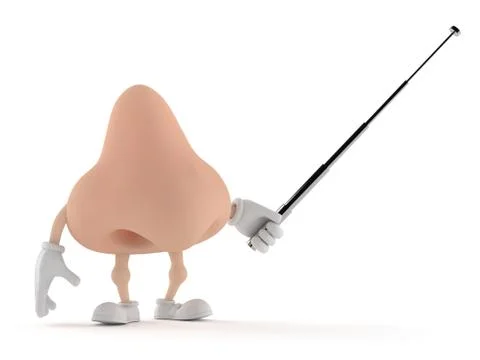 Nose character aiming with pointer stick Stock Illustration