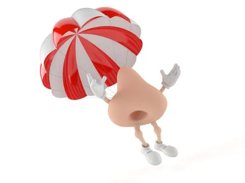 Nose character with parachute 스톡 일러스트