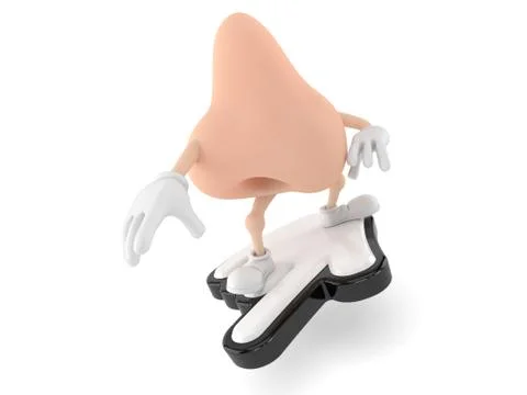 Nose character surfing on cursor Stock Illustration