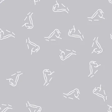 Nose face line seamless pattern Stock Illustration