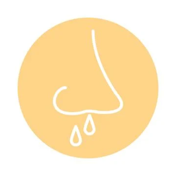 Nose with flu line style icon Stock Illustration