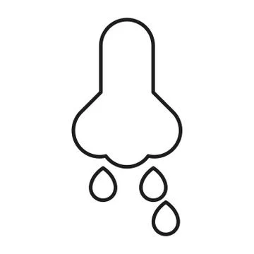 Nose with flu line style icon Stock Illustration