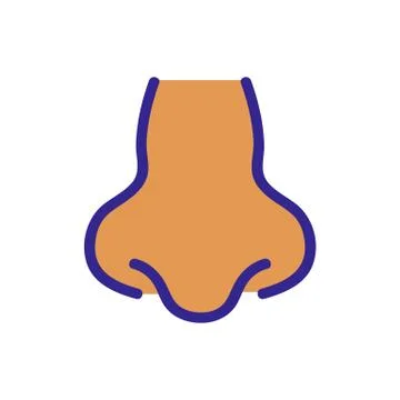 Nose front view icon vector outline illustration Stock Illustration
