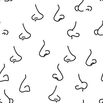 Nose Human Face Organ Vector Seamless Pattern Stock Illustration