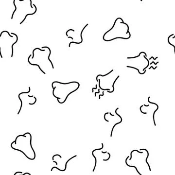 Nose Human Face Organ Vector Seamless Pattern Stock Illustration