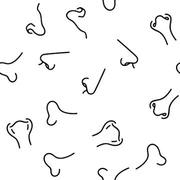 Nose Human Face Organ Vector Seamless Pattern Stock Illustration
