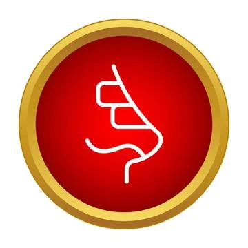 Nose icon showing plastic surgery and rhinoplasty Stock Illustration