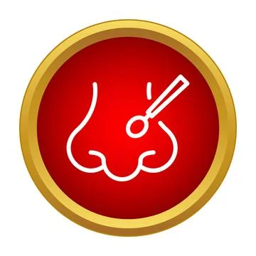 Nose icon showing plastic surgery procedure Stock Illustration