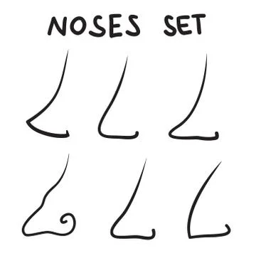 Nose icons set vector line symbols.. Stock Illustration