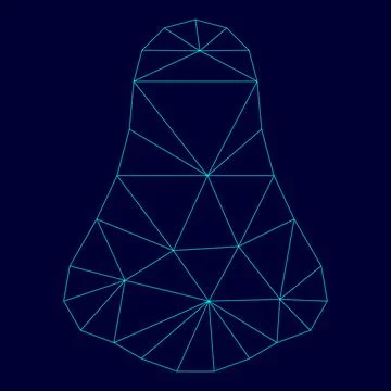 Nose in low poly triangulation triangulated polygonal electric cyan blue vi.. Ilustración de archivo