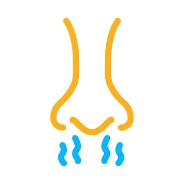 Nose odor steam icon vector outline illustration Illustration