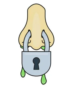 A nose is padlocked. Stock Illustration