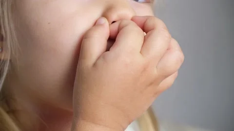Nose picking. Child picking his nose Stock Footage 146173733