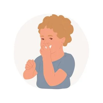 Nose picking isolated cartoon vector illustration. Ilustración de archivo