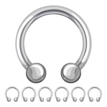 Nose piercing ring cartoon vector graphic Illustrazione stock