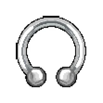 Nose piercing ring pixel art vector illustration イラスト素材