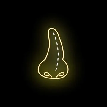 Nose plastic surgery neon glowing line icon Stock Illustration