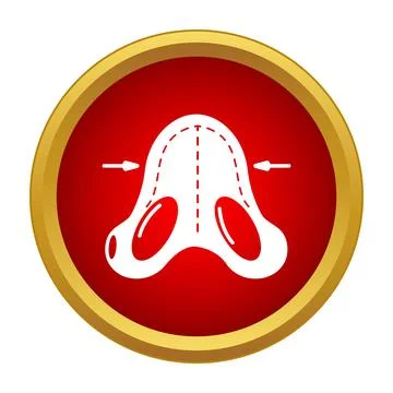 Nose reshaping surgery marks icon in red circle イラスト素材