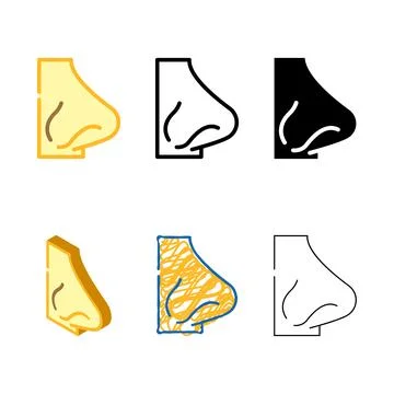 Nose smell color icon vector stylized イラスト素材