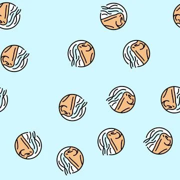 Nose smell vector seamless pattern Illustrazione stock