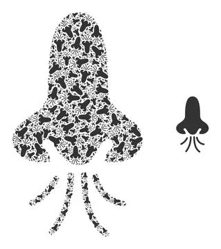 Nose Snuff Recursion Collage of Nose Snuff Icons Stock Illustration