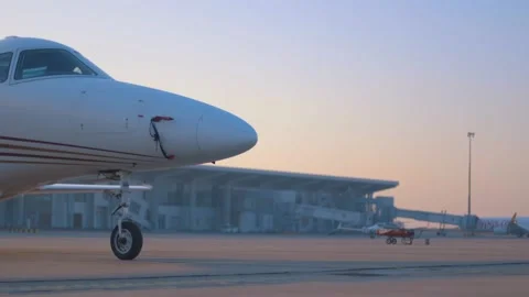 Nose Of A Standing Airplane Close-Up 库存影片 98744267