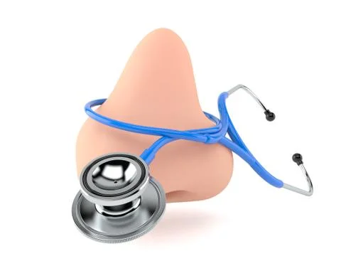 Nose with stethoscope Stock Illustration