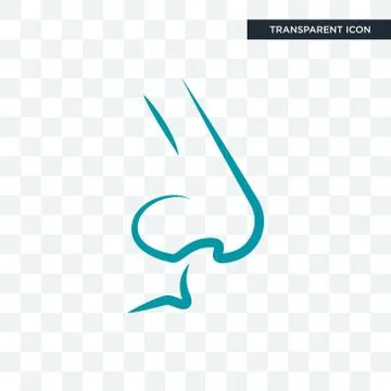 Nose vector icon isolated on transparent background, nose logo design Stock Illustration