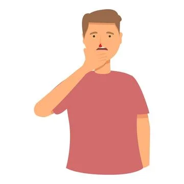 Nosebleed face icon cartoon vector. Blood problem Illustrazione stock