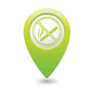 NOsmoking GREEN map pointer Illustrazione stock