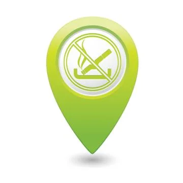 NOsmoking GREEN map pointer Stock Illustration